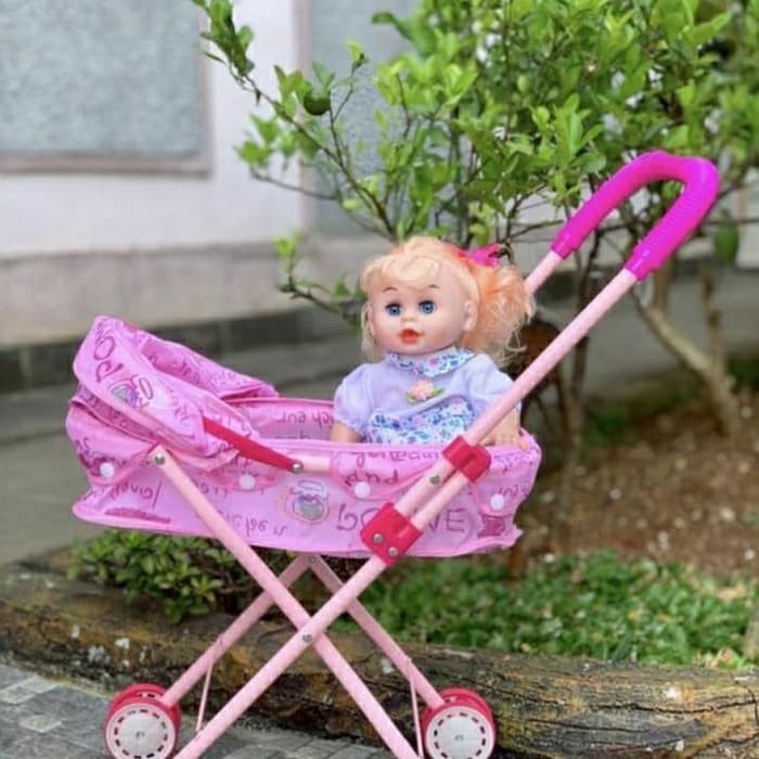 Mainan Permainan Maenan Edukasi Dorongan Stroller Boneka Bayi Baby Doll Babydoll Babydol Baby Dol Mo