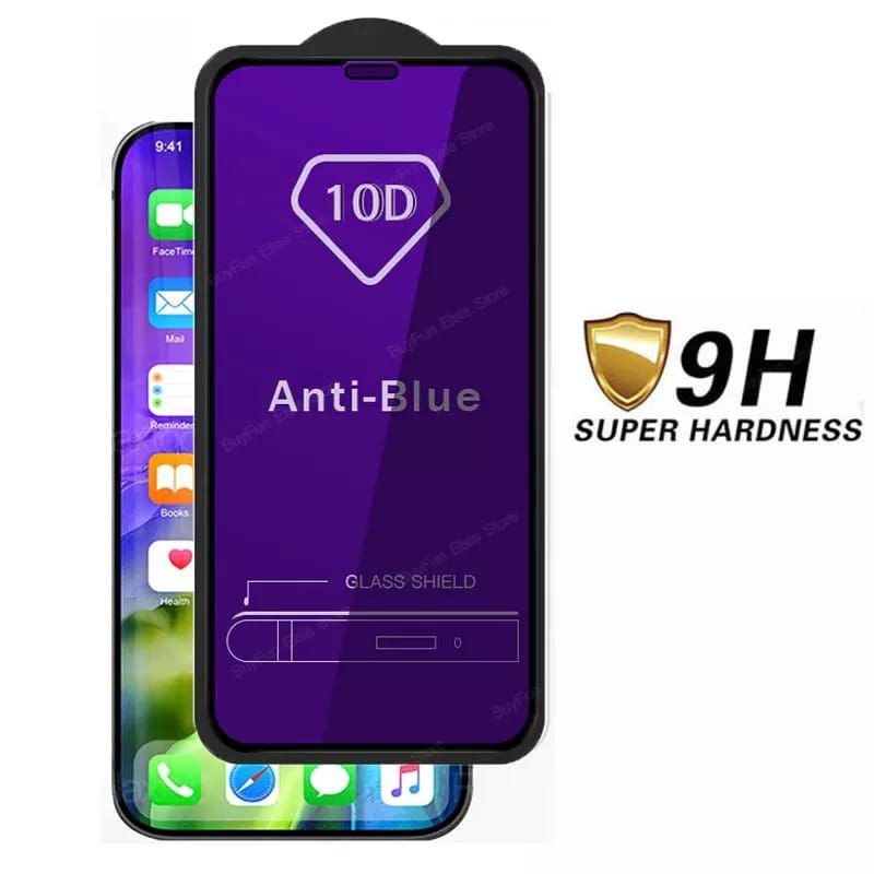 Tempered Glass Anti Blue Light Iphone 6 6G 6S 6+ 6S+ 7 7+ 8 8+ Plus X XR XS Max 11 12 13 14 14+ Mini Pro Max SE 2 2020 2021 2022 Anti Gores Kaca Anti Radiasi Blue light Full Cover