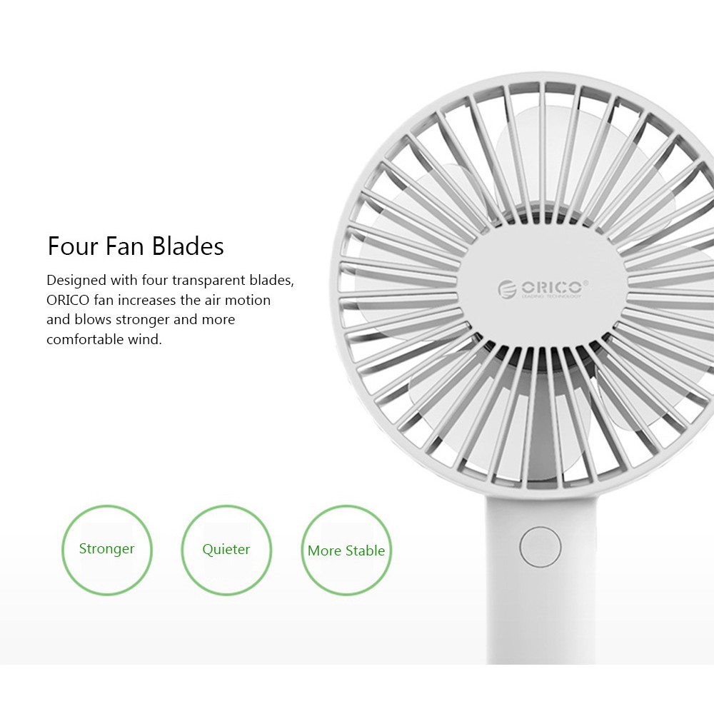 Orico Fh1 Mini Desk / Handhold Rechargeable Fan