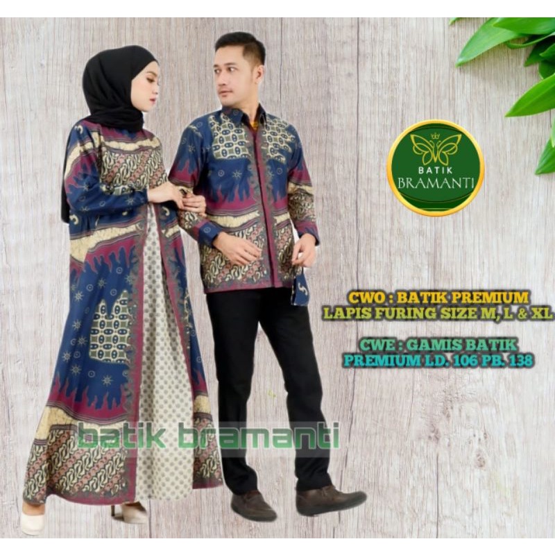 Baju Couple Batik ori Batik Bramanti/Bahan batik premium