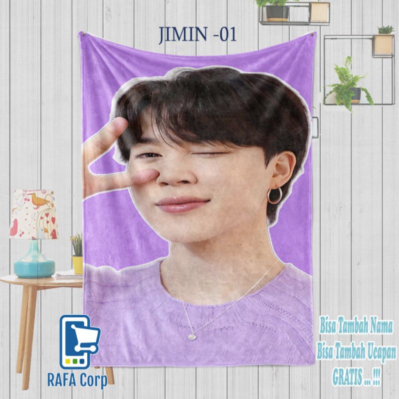 selimut jimin bts - selimut custom jimin - member bts jimin - selimut kpop BTS