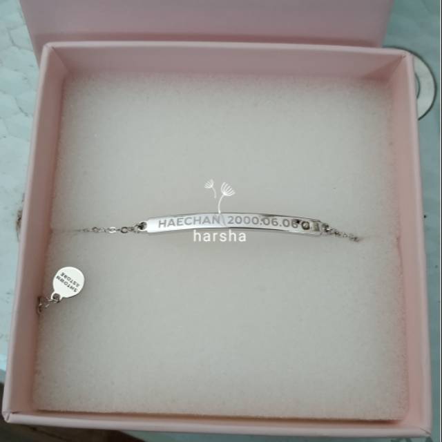 Haechan Birthday Bracelet Gelang Rhodium Silver NCT SMTown
