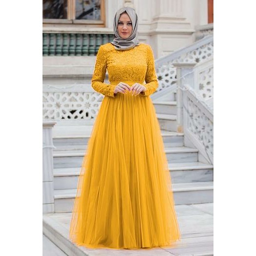 Mokokomo MX Almaer Maxi Long Dress Terusan Fashion Muslim Wanita