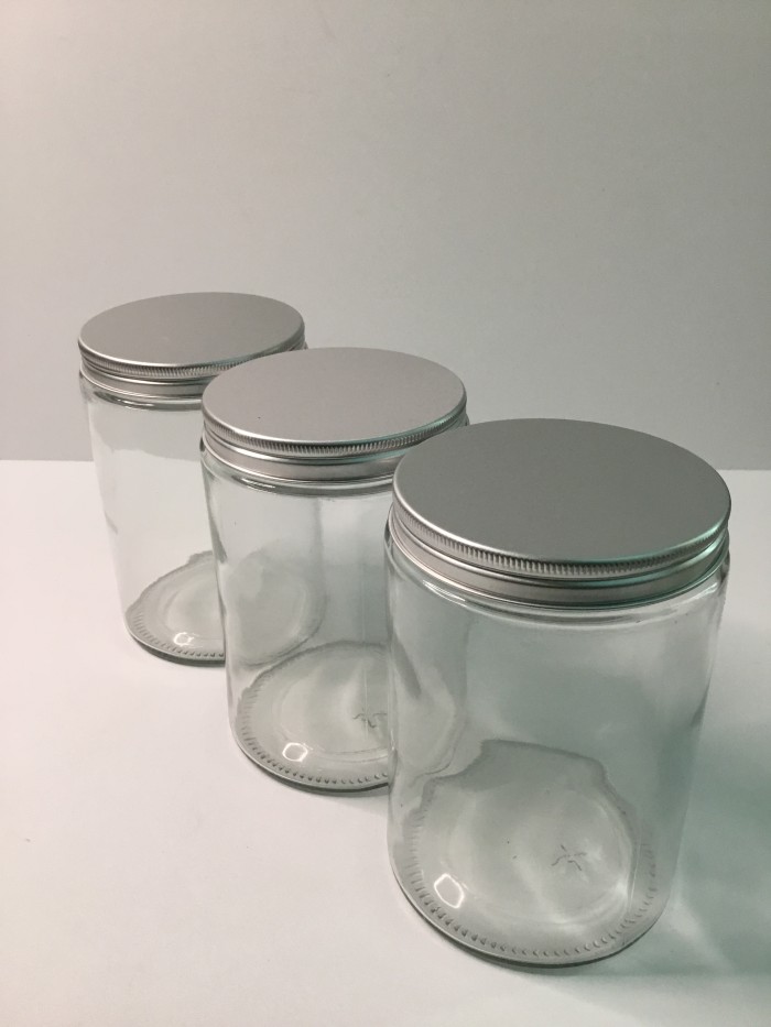 PROMO Toples Kaca Polos/Toples Kue/Wadah Gula Kopi serbaguna 750ml