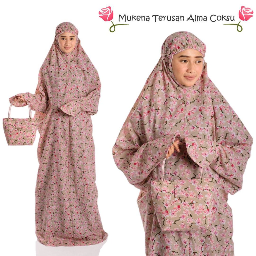 GROSIR mukena bali Jumbo mukena dewasa peralatan sholat Mukena Bali Terusan Alma Coksu