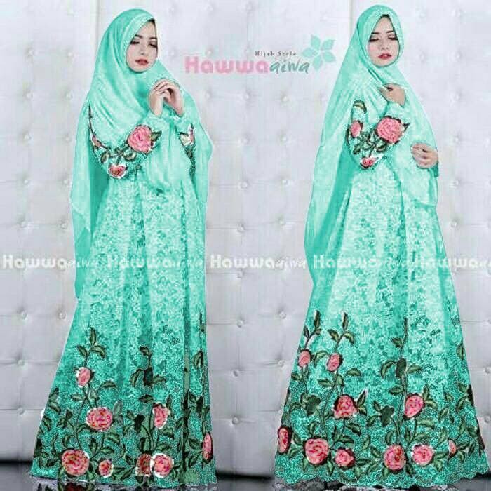 PROMO  Nrm Gamis Syari Hawwa Aiwa Brukat Flower   TERMURAH