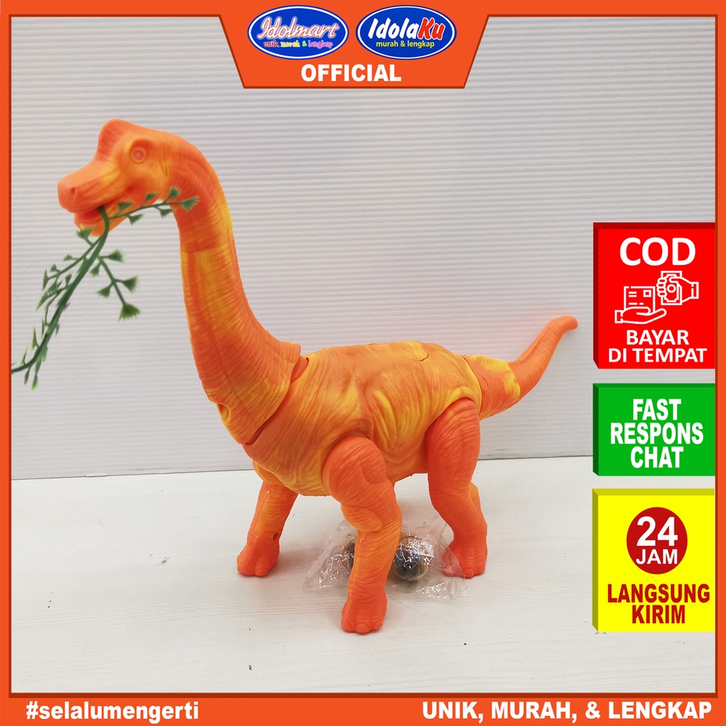 IDOLAKU Mainan Dinosaurus Brachiosaurus Bertelur / Mainan Raksasa Purba