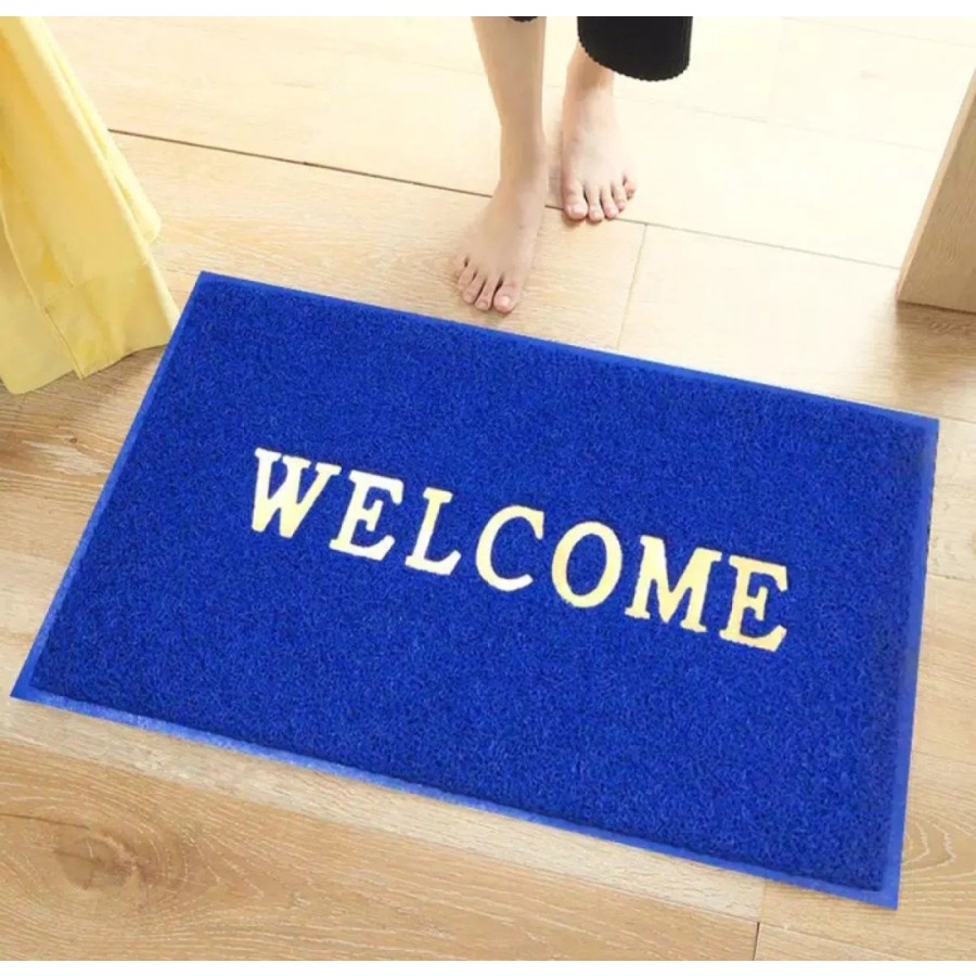 Keset Welcome Alas Kaki Karet Keset Bihun Mie Anti Slip Licin 40x60cm - Random Warna