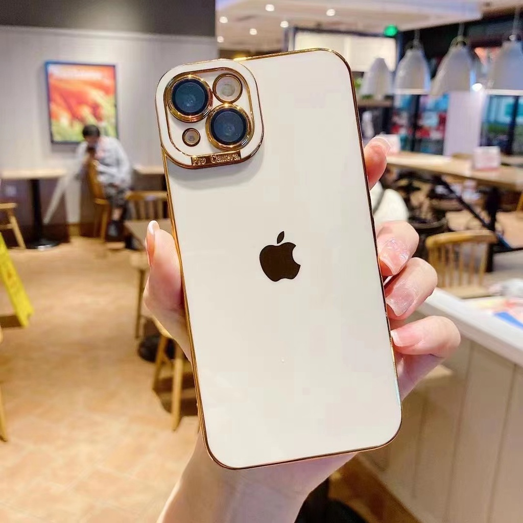 IPHONE Film Lensa Mandiri Casing Ponsel Electroplating Berkualitas Tinggi Iphone11 12 13 14 Pro MAX Plus X XS MAX XR 7 8 Plus SE 2020 Case Cover