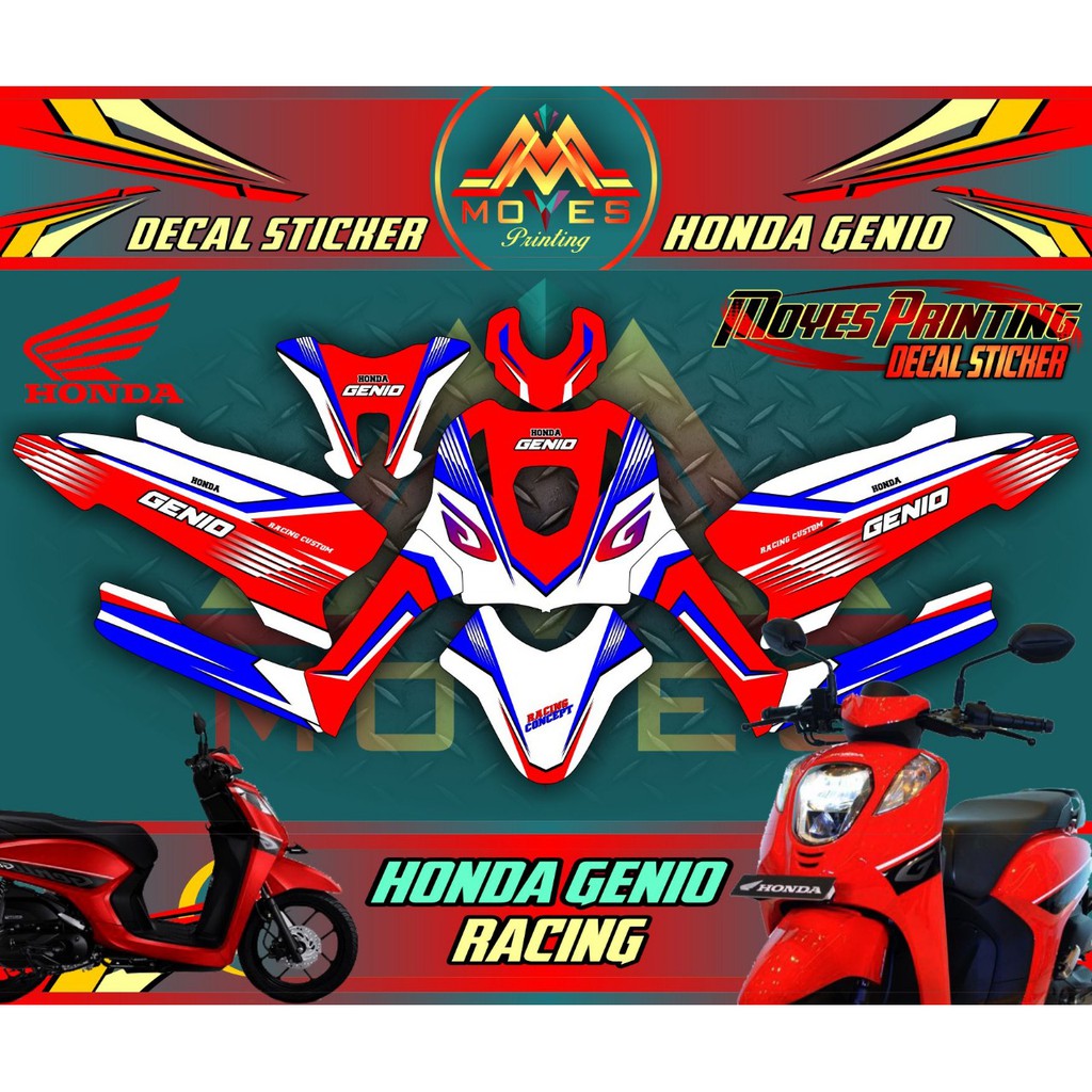 dekal stiker motor genio full body decal stiker motor honda genio full body stiker honda genio decal