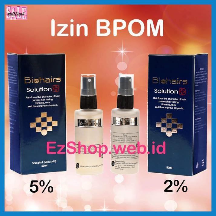 SUPLEMENVITAMIN- BIO HAIR SOLUTION 2% PENUMBUH RAMBUT ALAMI ASLI EZ SHOP (BIOHAIRS) -ASLIII.