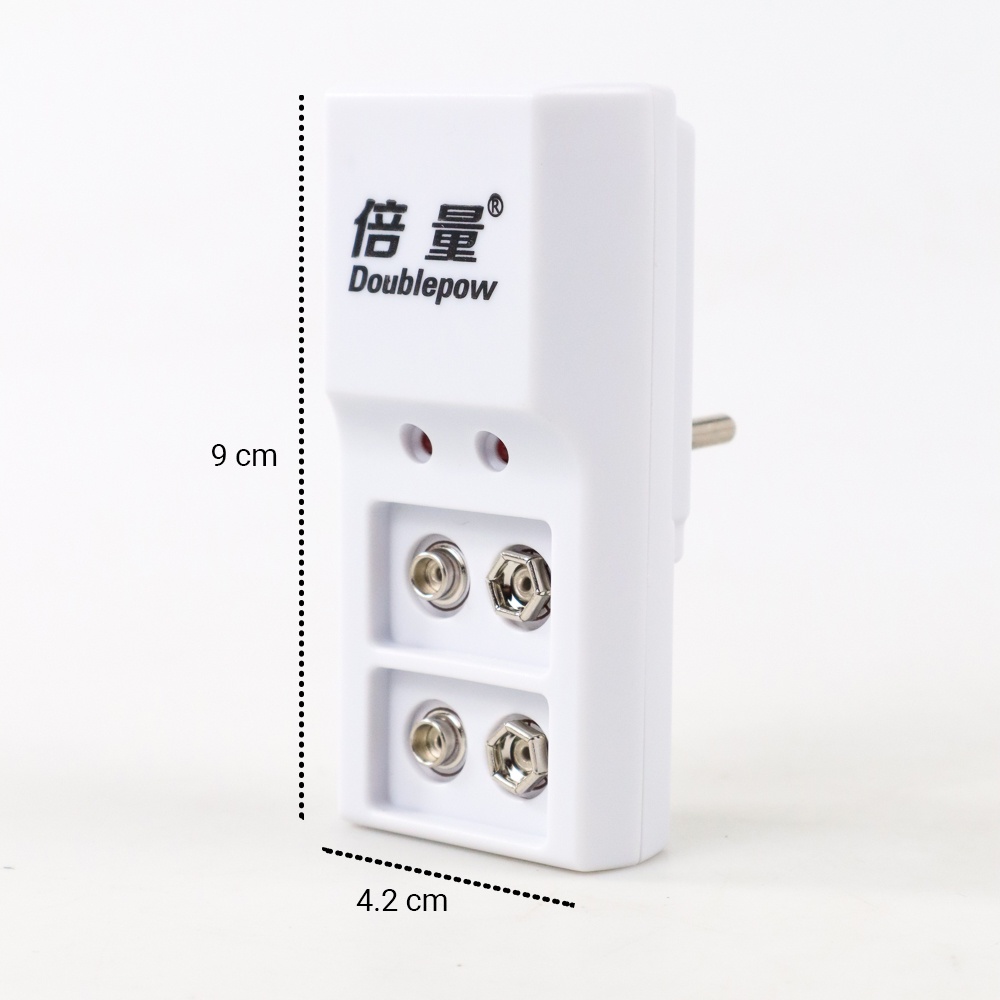 Charger Baterai Kotak 9V FREE 2 PCS 9V Battery 280mAh - Cas Batrei Kotak 9V Original Doublepow