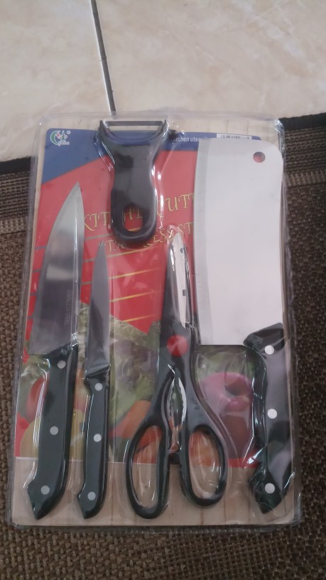 Pisau Set Stainless + Talenan Dapur 6 In 1 / Pisau Dapur Set + Dapur Set Best Quality