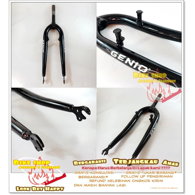 Fork Genio 26 Standar Drat MTB V Brake Hitam