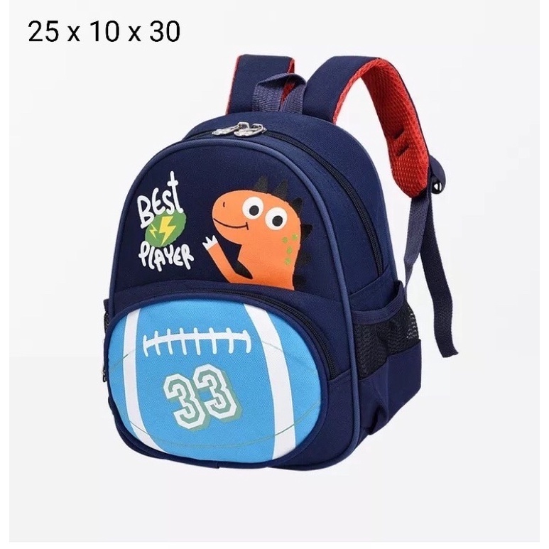 Ransel anak dino baseball tas sekolah anak dinosaurus baseball backpack anak tas sekolah anak tk sd paud