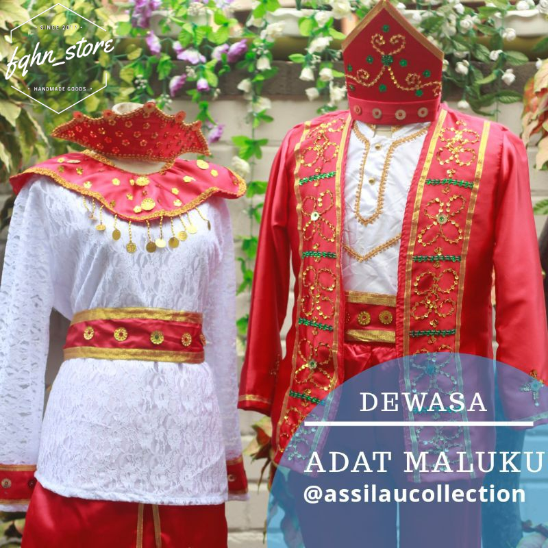Baju adat dewasa Maluku satuan (Laki/Cewek)