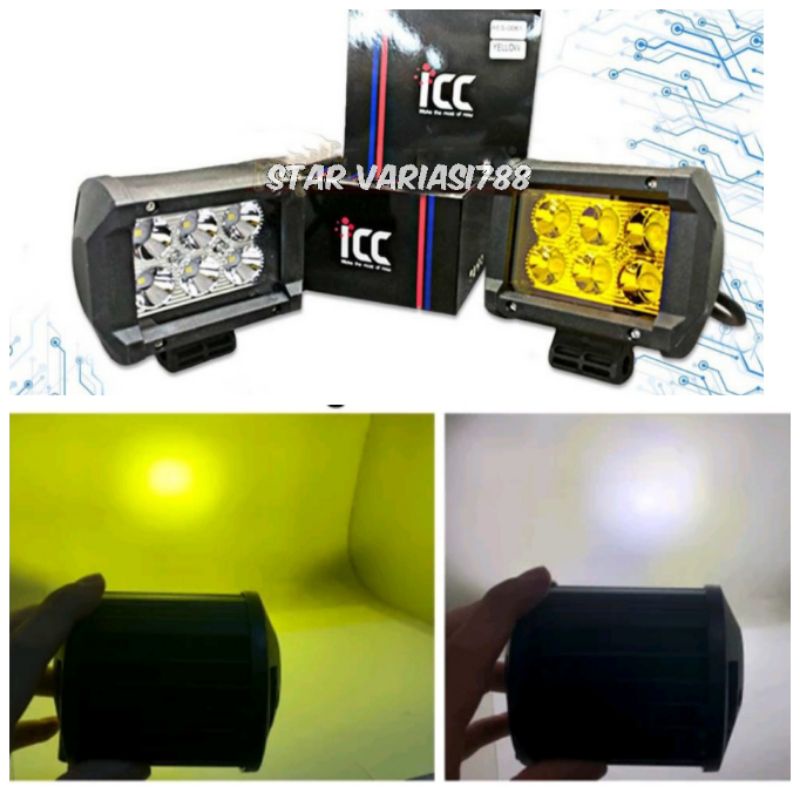 Lampu tembak 6 mata led lampu tembak sorot 6 titik kotak 6 sisi cree 18 w