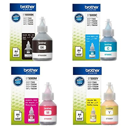 Tinta Brother Bt-6000 Black/Bt-5000 Cyan,Magenta,Yellow 100% ORIGINAL untuk T300/500W/700W/800W/ dll