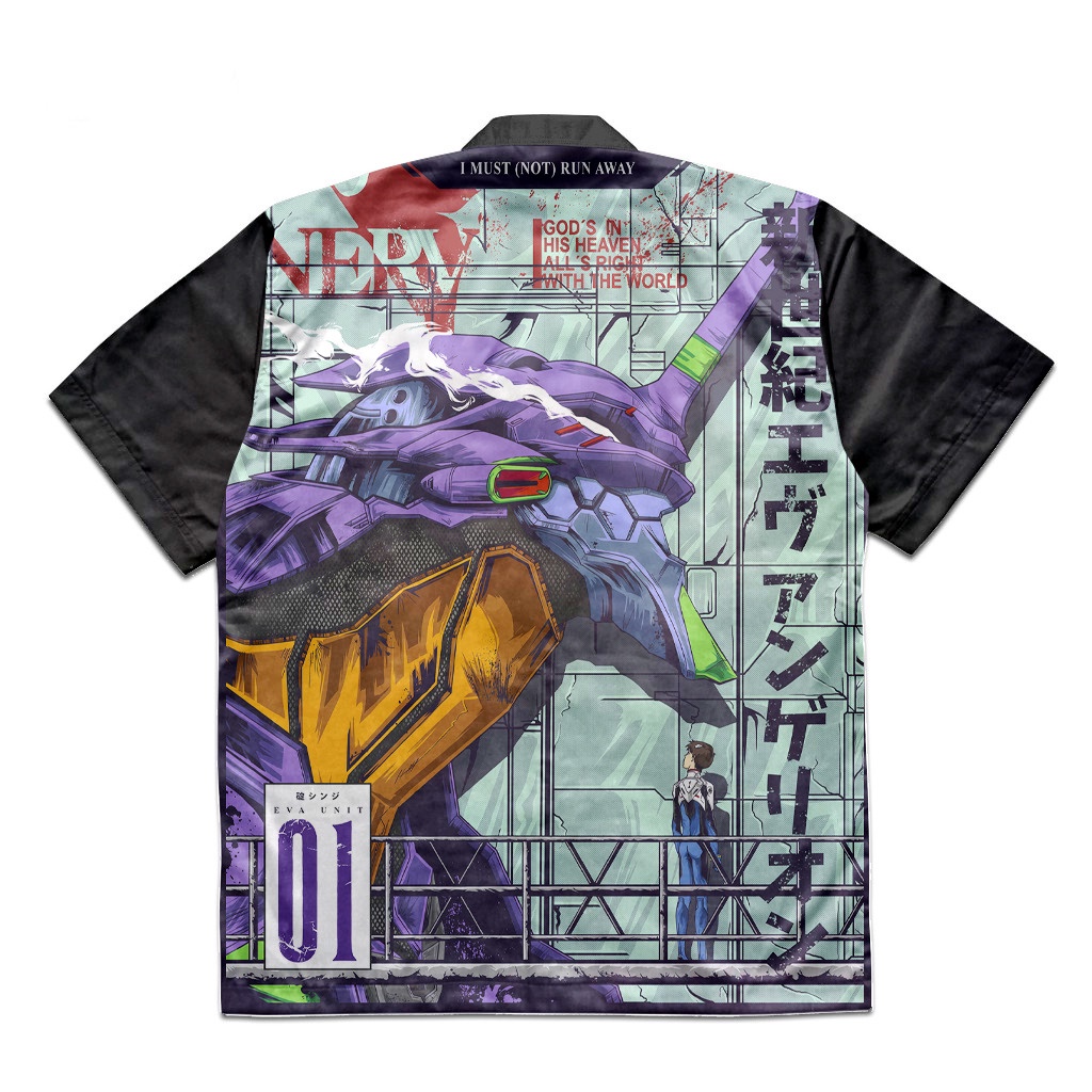 Kemeja Evangelion Unit 01 Anime Manga Premium Unisex