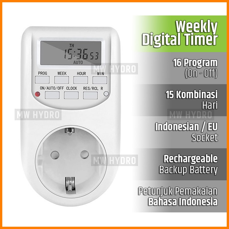 Programmable Digital Timer Switch - Stop Kontak - 16 Program On/Off