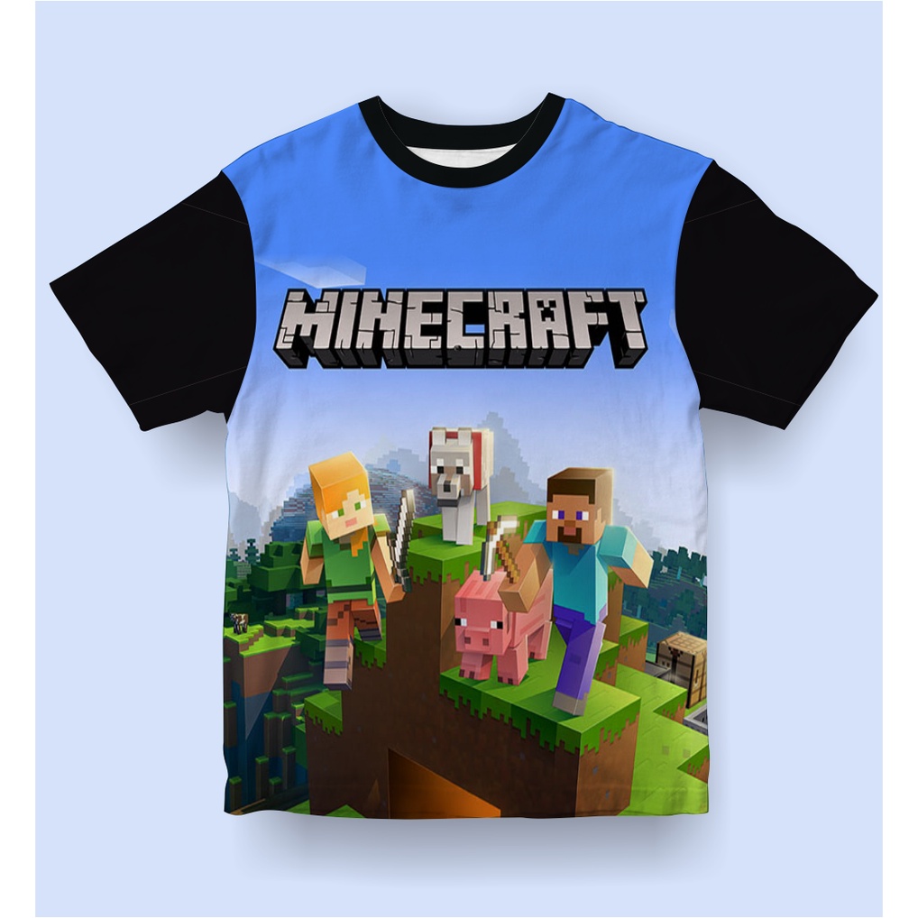 Kaos Anak Minecraft Blue Premium - SHOPLAB88