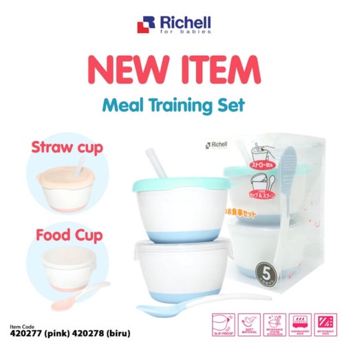 Richell Meal Training Set (Straw Cup + Food Cup)