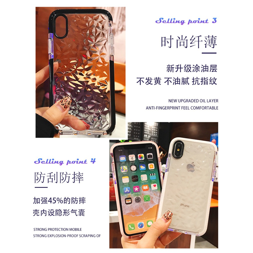 Case iPhone 12mini iPhone 12 Pro Max case iPhone 6 7 8plus X XS XR MAX 11Pro Max diamond pattern TPU phone case