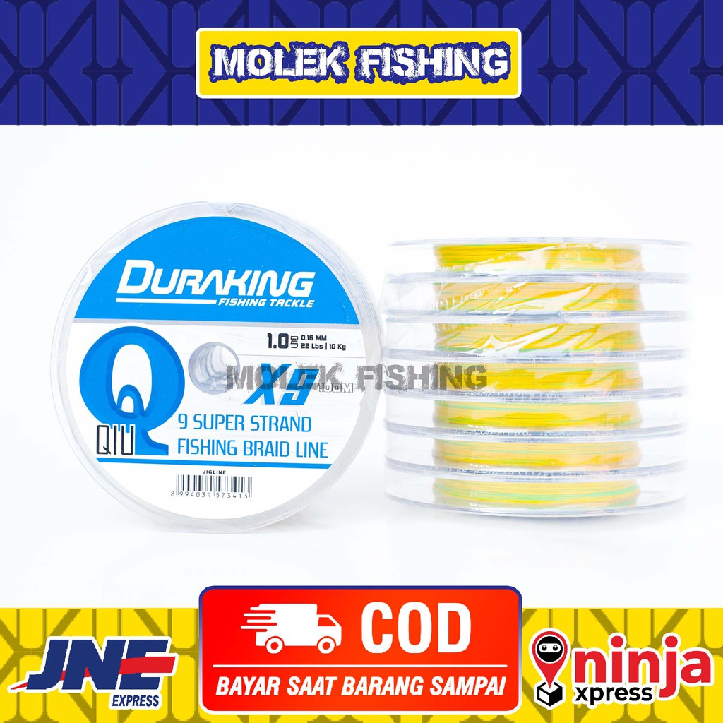 Senar PE Duraking QIU X9 | Multicolor 100m Connecting | Senar PE | Benang PE | Benang Jigging