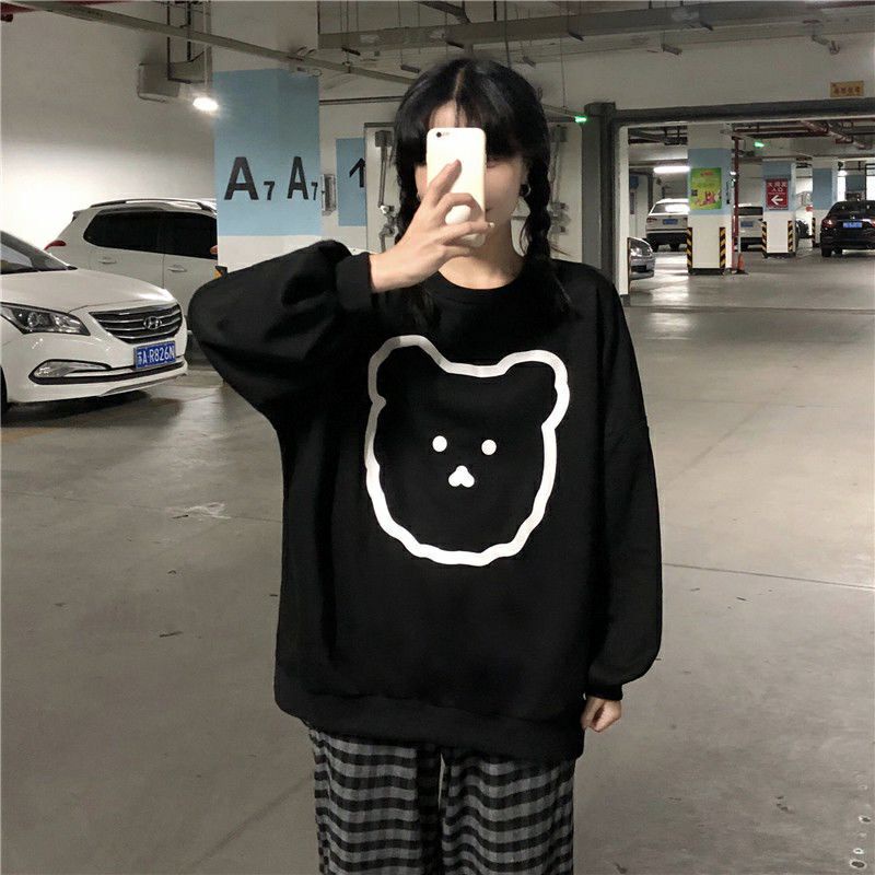 Sweater BEAR BERUANG (S - 6XL) Sweatshirt Boneka Panda Cartoon Crewneck Oversize Jumbo BIGSIZE Korean Style Harajuku Unisex jaketin.aja