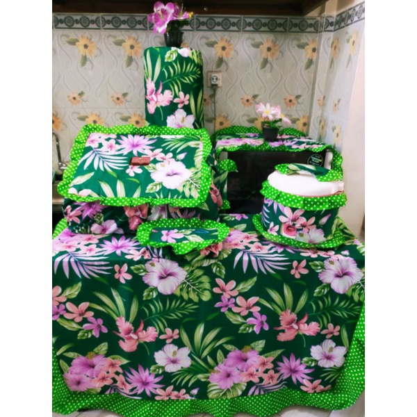 Kitchen Set Taplak Meja Makan Cover Kulkas Sarung Galon Tudung Saji