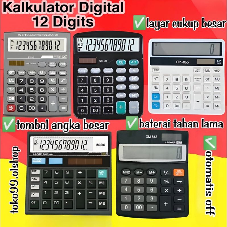 

Kalkulator 12Digit-Kalkulator Check/ Kakulator Dagang⭐ super99 ⭐