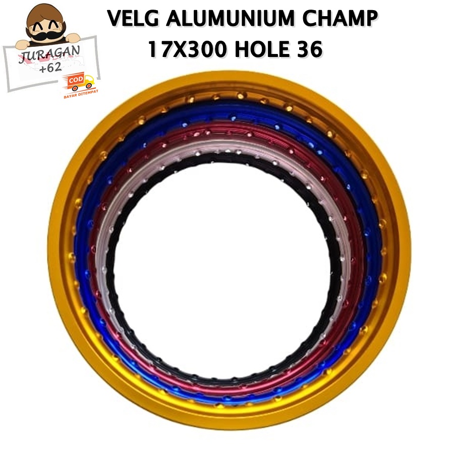 VELG RING 17 300 17X300 17 X 300 17-300 HOLE 36 ALUMUNIUM CHAMP