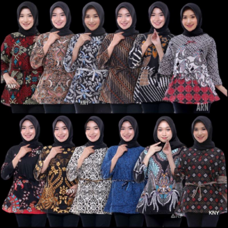 Blues Batik Couple Atasan Batik Wanita Ukuran M L XL XXL Jumbo Blus