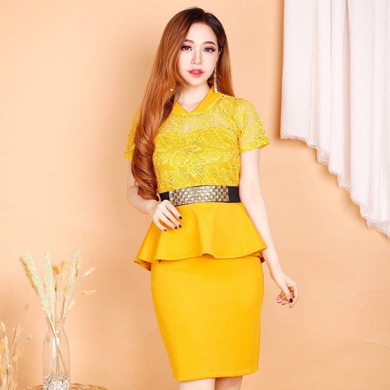 Kathryn collection # 104,  Dres rok span scuba Import premium kombinasi brukat gliter free belt