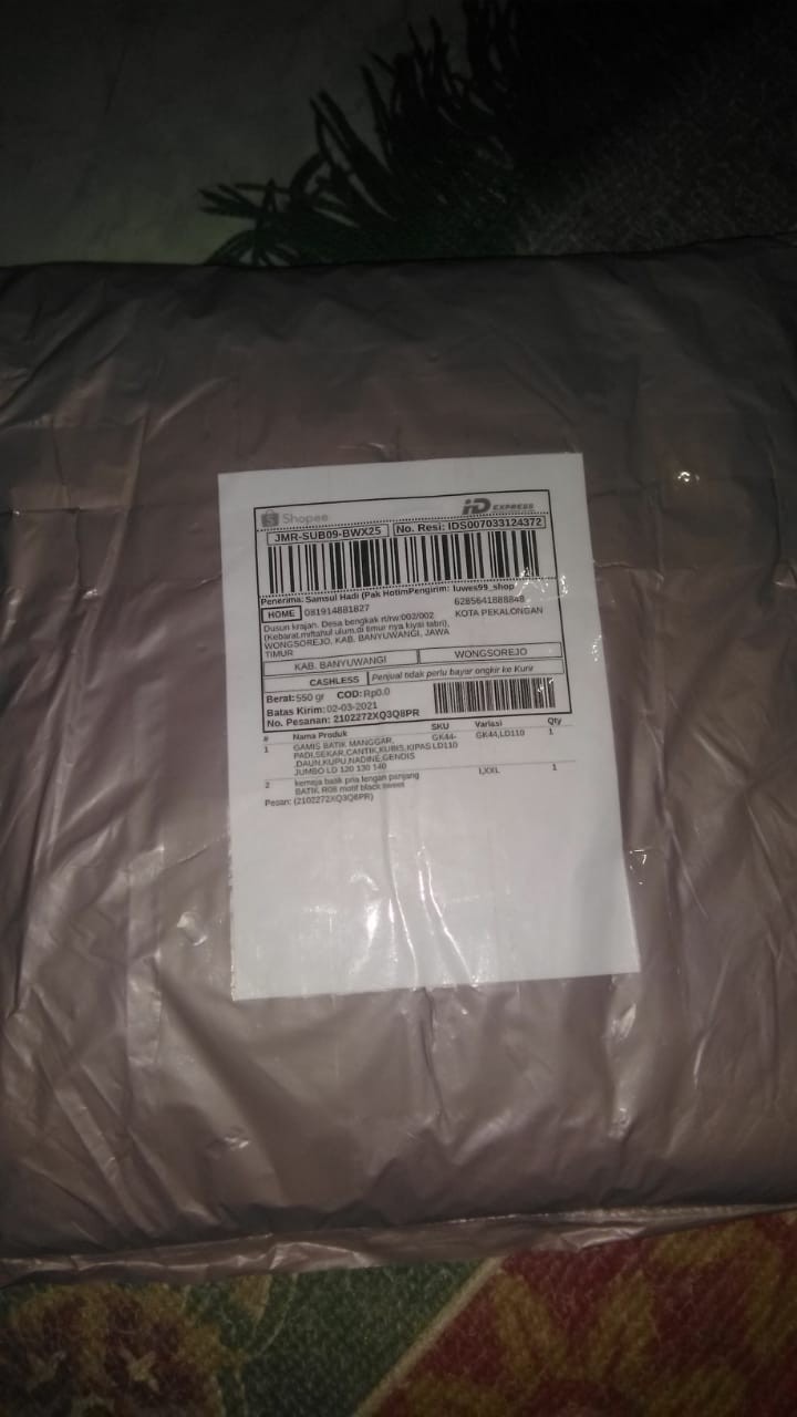 Kemeja Batik Pria Lengan Panjang Batik R08 Motif Black Sweet