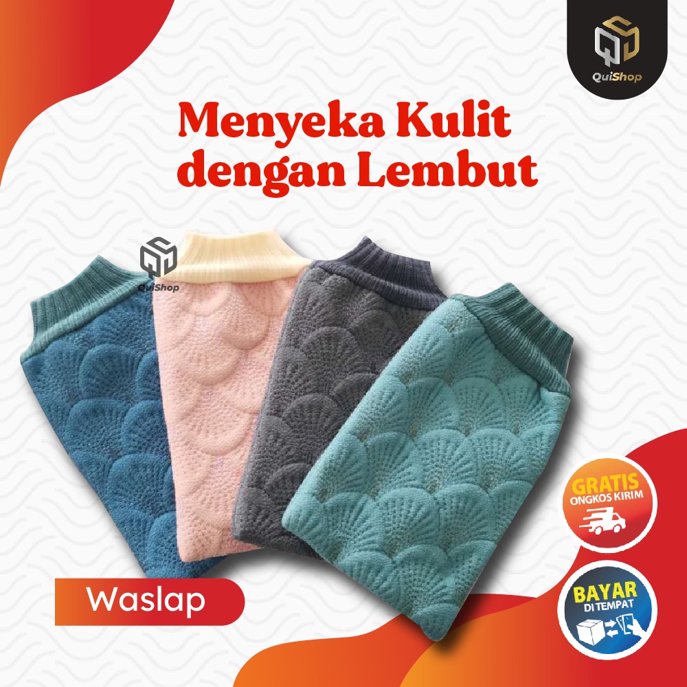 Waslap Handuk Tangan Korean Lace Bath Towel Lembut Gloves Lap Perlengkapan Mandi Bayi Premium Termurah