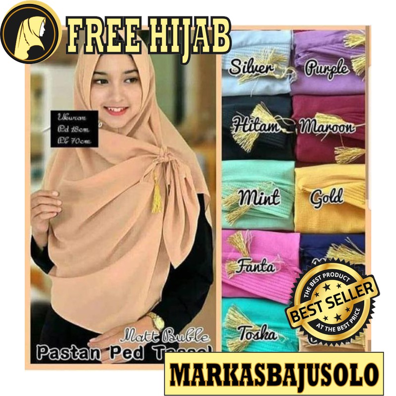 HIJAB BABEL PED TASSEL / JILBAB KHIMAS INSTAN / JILBAB SYARI SEGI EMPAT SAUDIA VOAL UMAMA SERUT