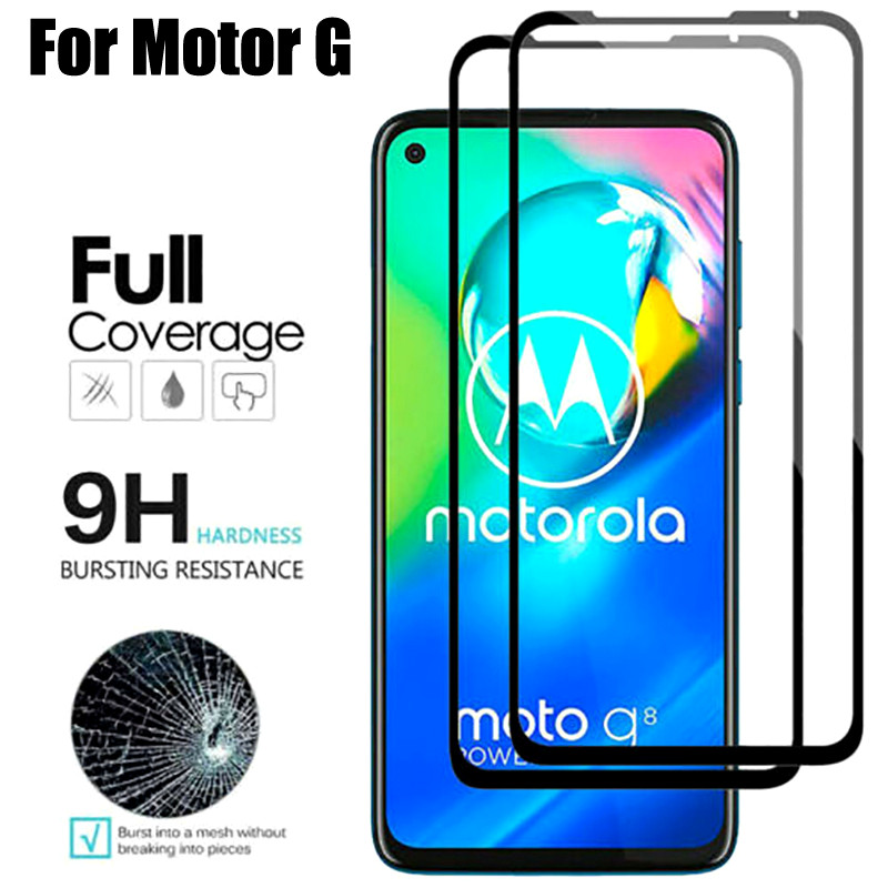 Pelindung Layar Tempered Glass Full screen Anti knock Untuk Motorola Moto G G9 G8 G7 Plus Play Power 5G Moto Z4 Play