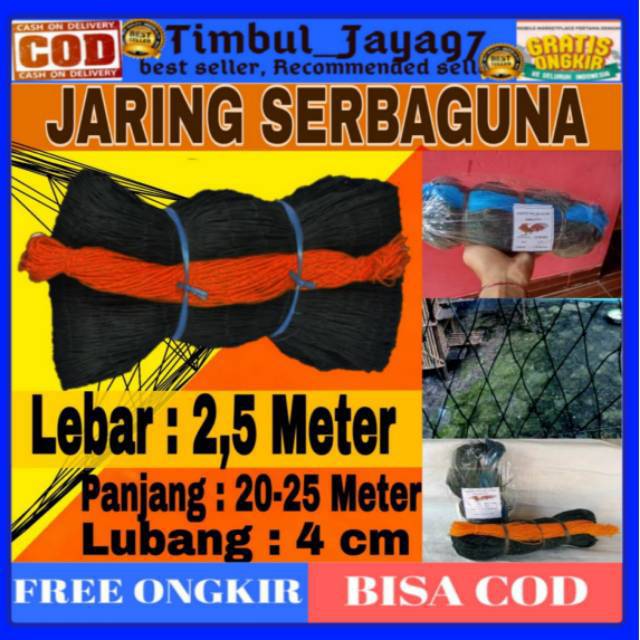 Jaring kandang tinggi 2,5 meter / Jaring Serbaguna /Jaring Kandang /Jaring Burung / Jaring Taman