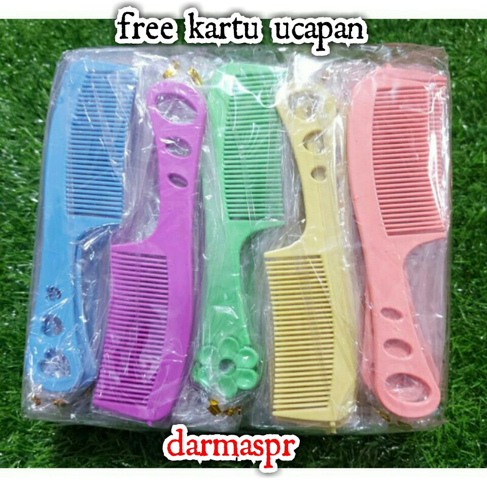 Souvenir Pernikahan Sisir Lobang Kecil / Mini Kemasan Plastik + kartu ucapan