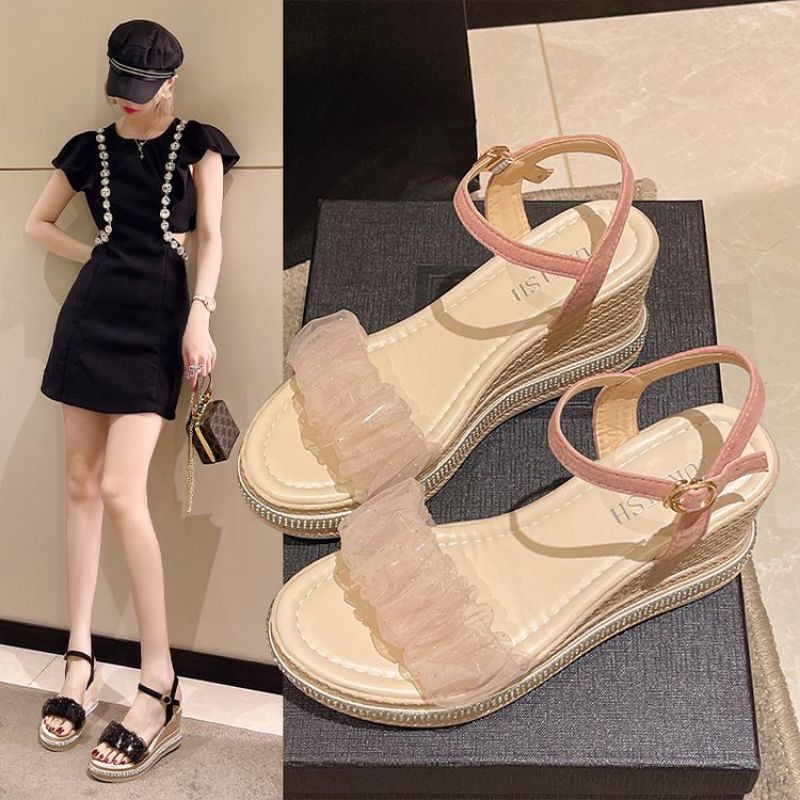 NF2971 - Sandal Hak Tali Fashion Wanita Import