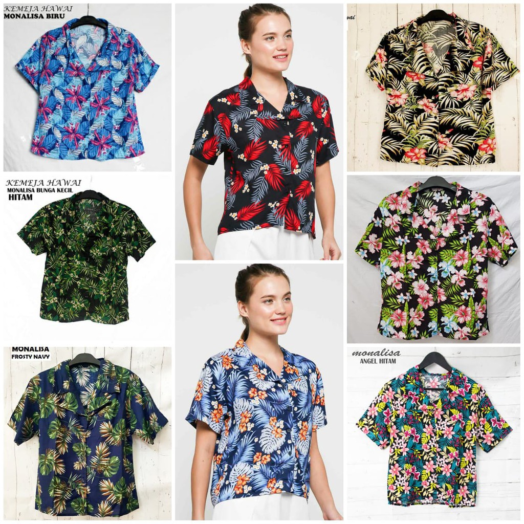 FORTGLASS MIX MONALISA BAJU PANTAI WANITA KEMEJA HAWAI FORTGLASS MIX MONALISA BAJU PANTAI WANITA KEMEJA HAWAI