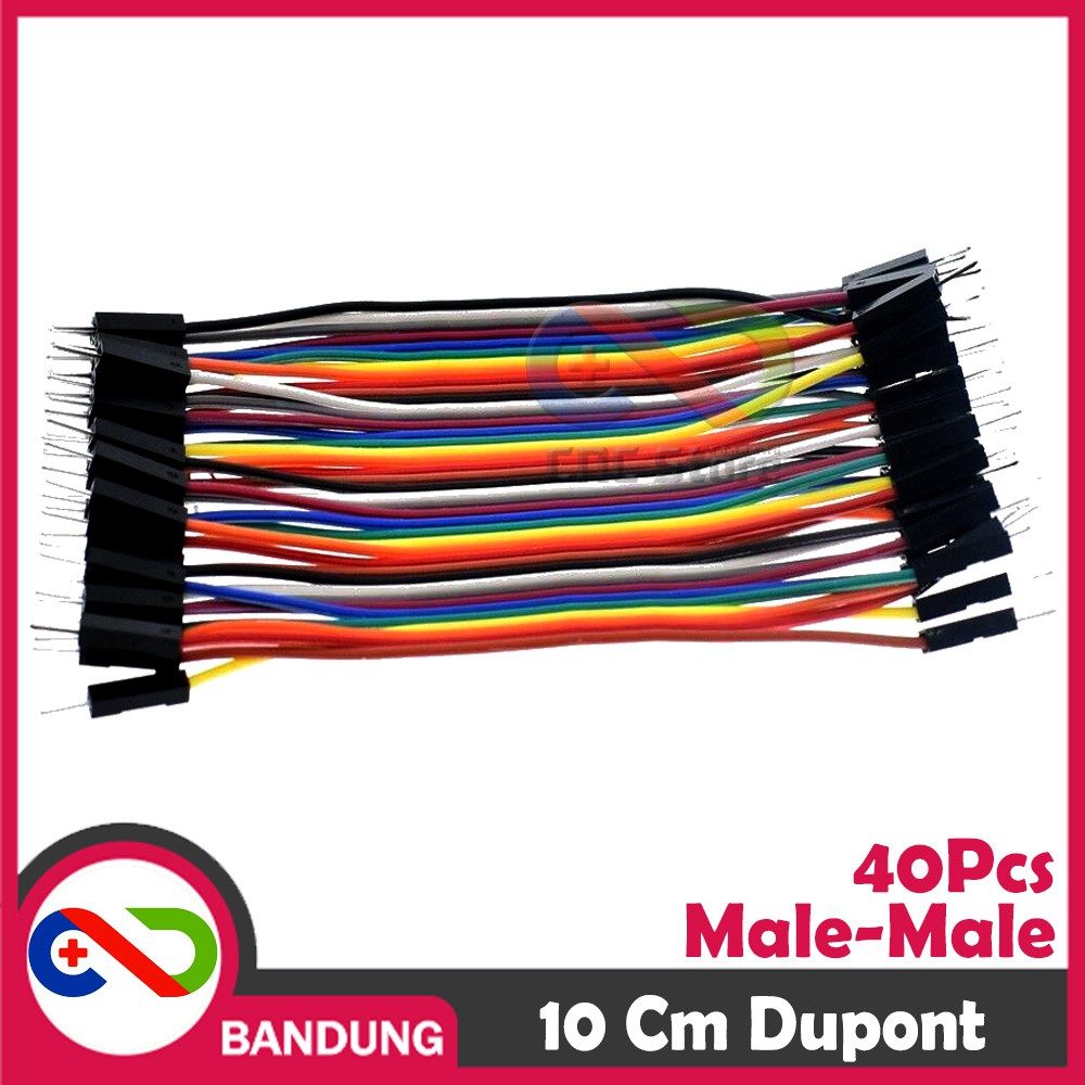 40PCS JUMPER CABLE KABEL 10CM MALE TO MALE DUPONT FOR BREADBOARD