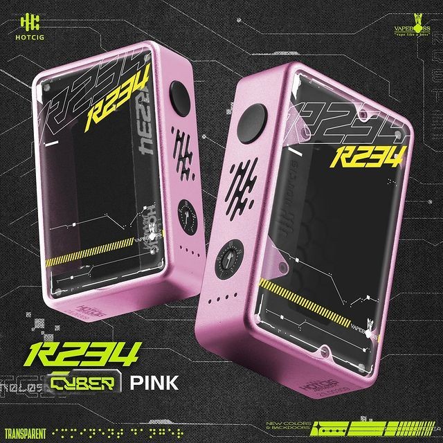 Hotcig R234 Box Mod Cyber Pink Authentic by hotcig mod vape