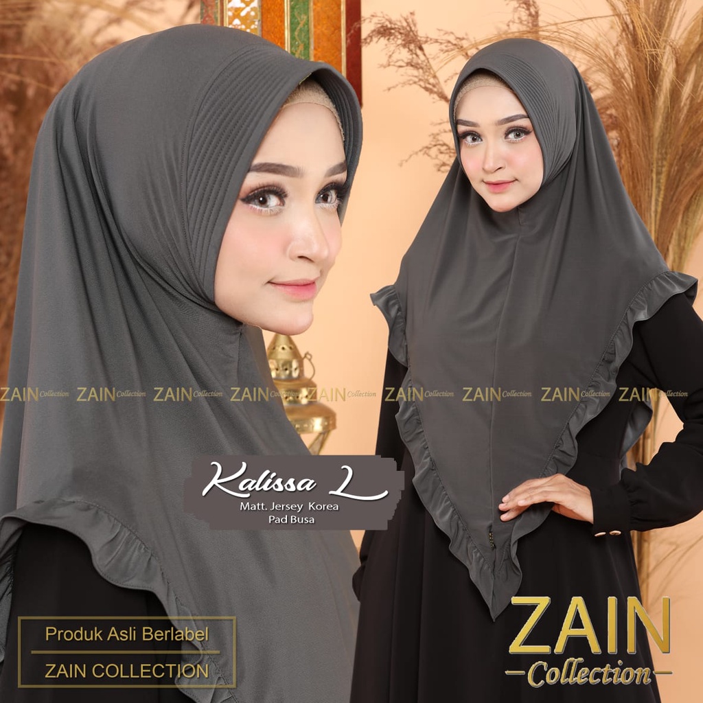 Jilbab Instan Bergo Kalissa L Ori Zain Collection-ABU TUA