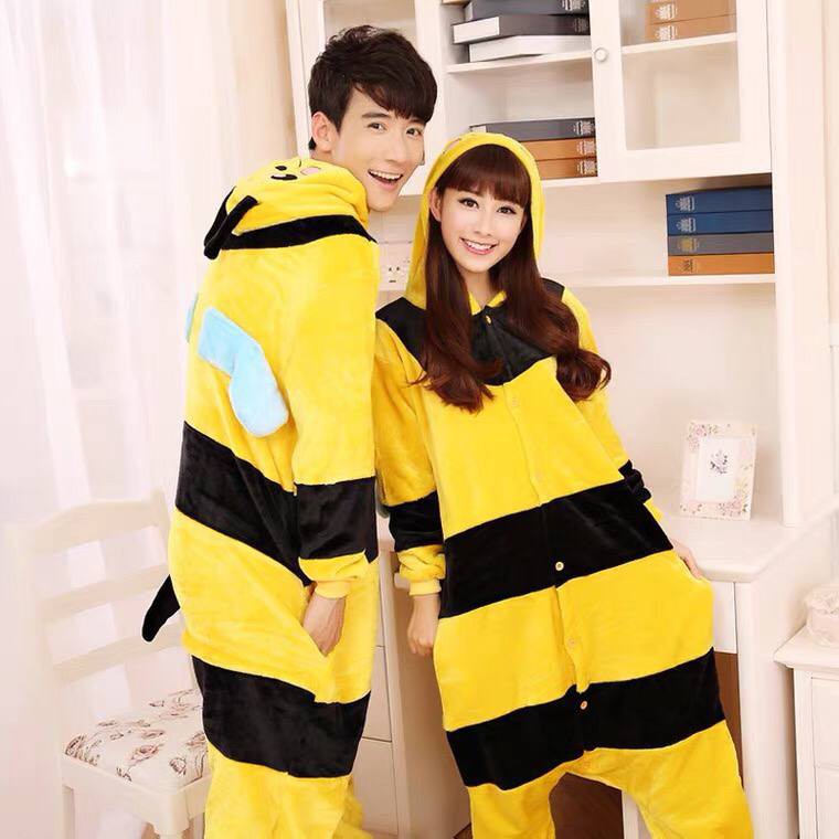 BAJU ONESIE KOSTUM BEE LEBAH PIYAMA KIGURUMI COSPLAY BAJU TIDUR