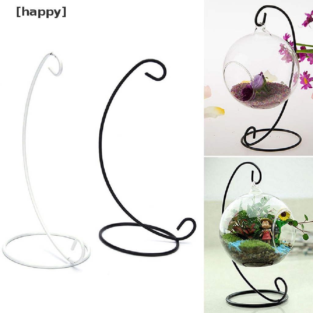 1pc Stand Holder Vas Tanaman Gantung Bahan Besi Kaca Bening Ukuran 23cm 9 &quot;Untuk Dekorasi Rumah