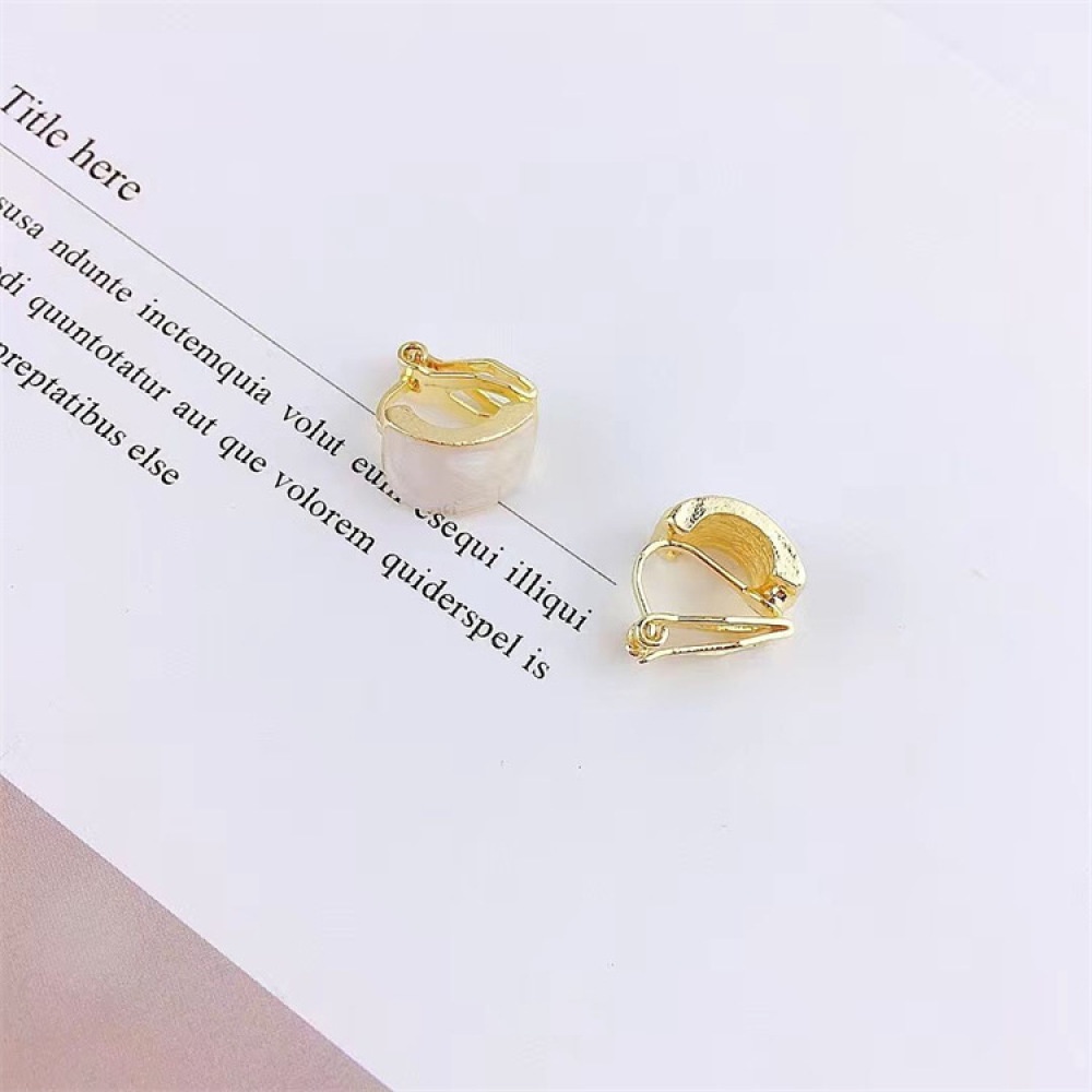 Anting Klip Tanpa Tindik Bahan Resin Lapis Emas Putih Untuk Wanita