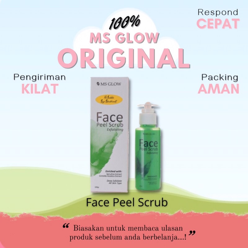 MS GLOW FACE PEEL SCRUB/ skincare facial anti komedo perawatan wajah lightening glowing TJ.BL.C.23