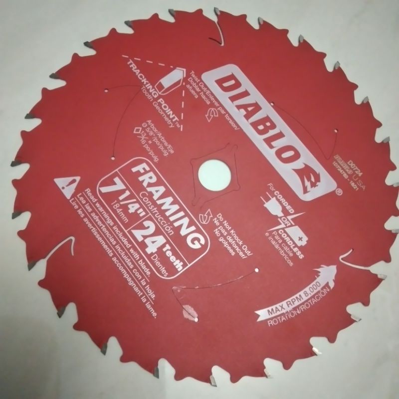 24t D0724 Framing Saw For Woods, Diablo Table Saw Blade 100